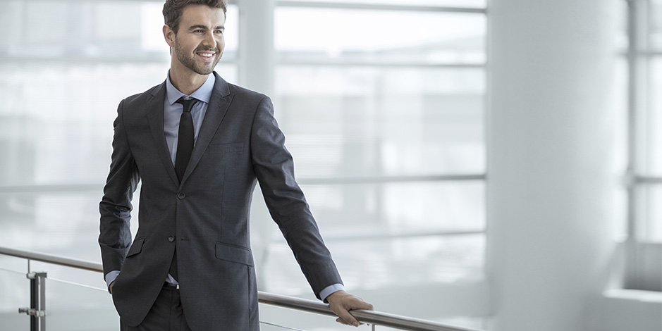 confident businessman in office